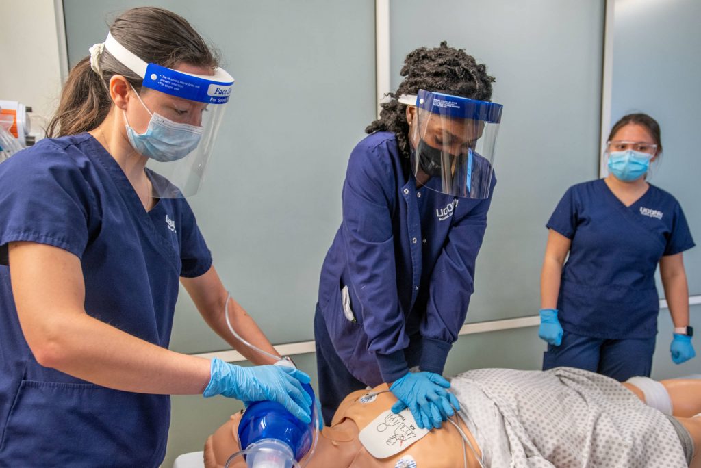 UConn nursing students practice CPR