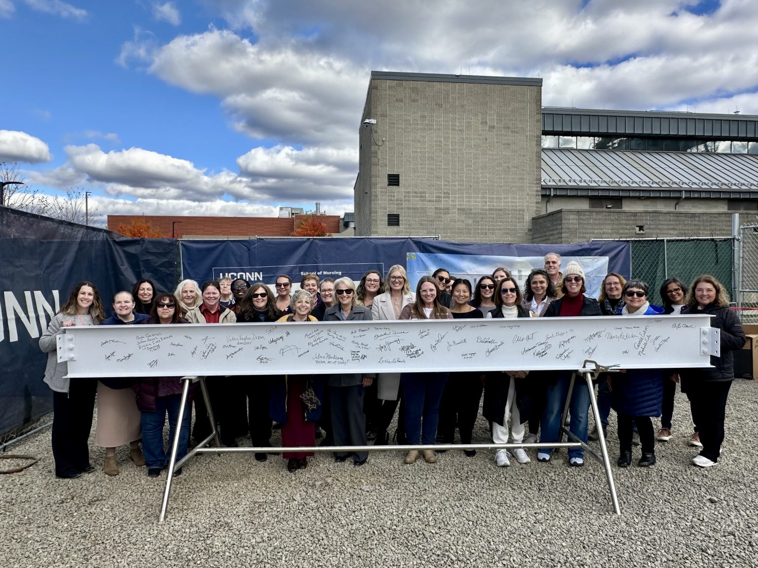 UConn Celebrates Beam Signing for the Future Home of the Elisabeth DeLuca School of Nursing