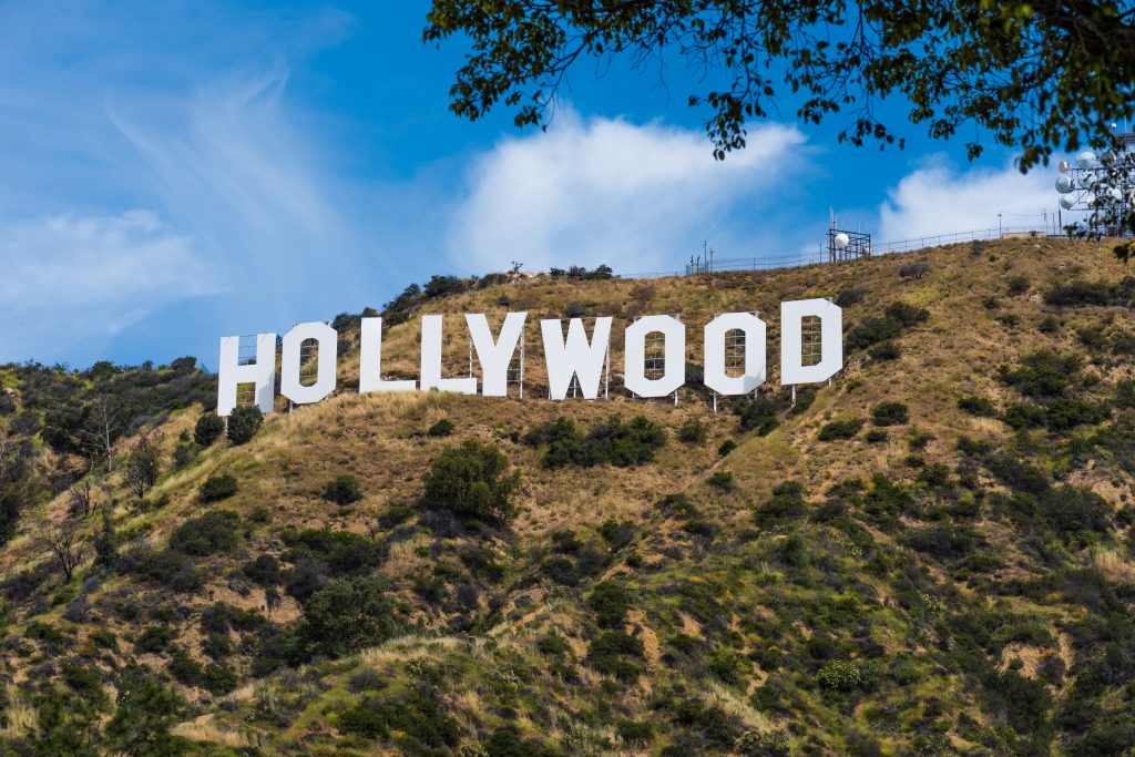 The Hollywood sign in Hollywood hills, Los Angeles