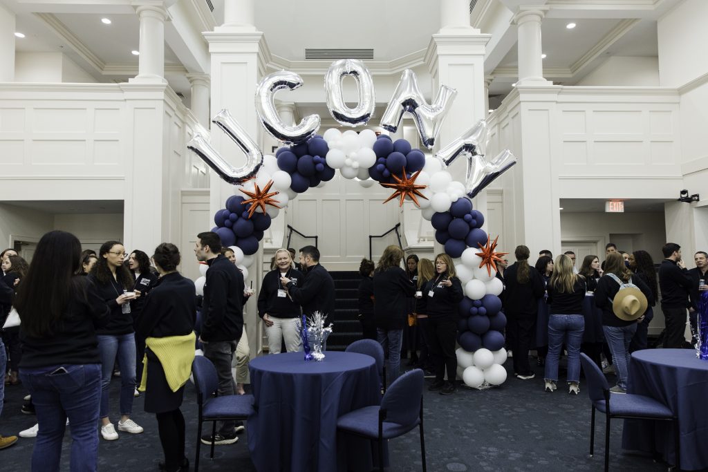Foundation and Alumni Center employees at the Campaign kickoff event held in the Alumni Center.