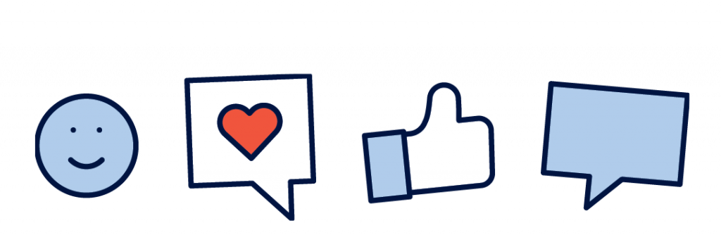 A series of 4 social icons